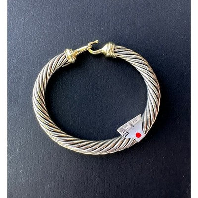 SOLD! DAVID YURMAN Sterling 925 14K Yellow Gold 7mm Classic Cable Buckle Bracelet
