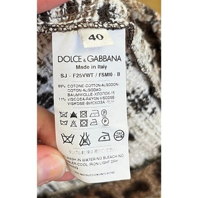 DOLCE & GABBANA Made in Italy Animal-Print Leopard Cropped Jacket Sz. 40