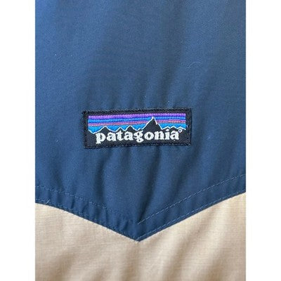 Patagonia Blue & Tan Men's Puffer Two-Tone Down Bivy Vest - Medium