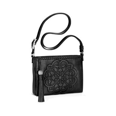 SOLD! Brighton Black Ferrera City Organizer Leather Crossbody Medallion Bag