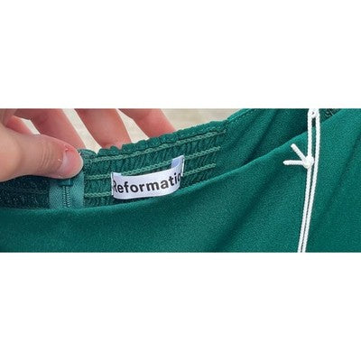 REFORMATION Sz. 12 Emerald Green Mica Long Sleeve Midi Dress New w/Tag