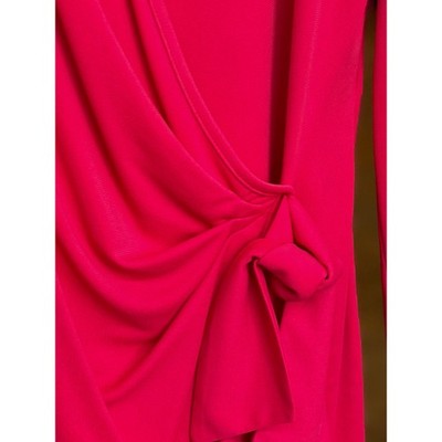 ST. JOHN Black Label Red Evening Knotted Swoop Dress Red Dress Sz. 12