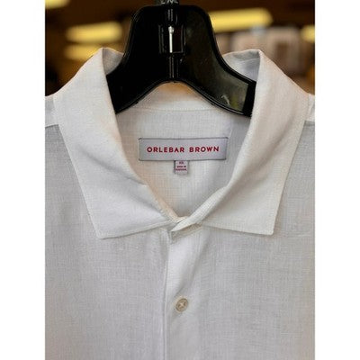 ORLEBAR BROWN White Men's Long Sleeve Linen Button-Up Shirt - XXL
