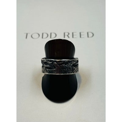 TODD REED Signed Men's Sterling Palladium 925 PD Hand Forged Ring Sz. 9 1/2