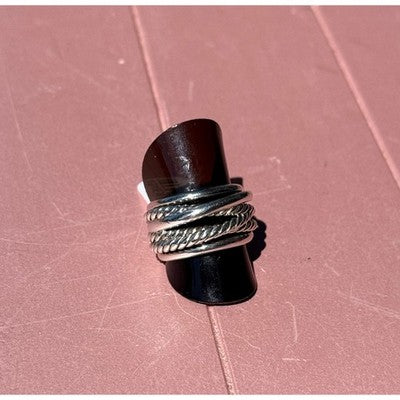 SOLD! DAVID YURMAN Sterling Silver 925 Twisted Cable Crossover Ring Sz. 6 1/2