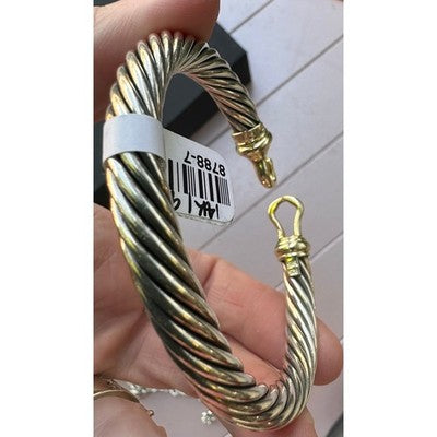 SOLD! DAVID YURMAN Sterling 925 14K Yellow Gold 7mm Classic Cable Buckle Bracelet