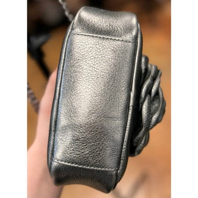 Brighton Silver Rosie Mini Camera Leather Rose Zip Crossbody Bag