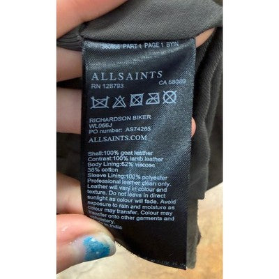 SOLD! ALL SAINTS Brown Suede Asymmetrical Zip Leather Jacket Sz. 6