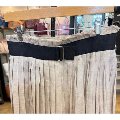 Dolce & Gabbana Tan & Black Belted Pleated Vintage Skirt NEW! Sz. 40