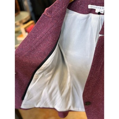VERONICA BEARD Raspberry Wool Blend Blazer Farley 1 Button Up Jacket - Small