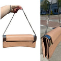 RODO ITALY Tan Italian Leather Evening Clutch Shoulder Bag w/silver Chain