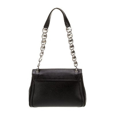 SOLD! Salvatore Ferragamo Black Leather Shoulder Gancini Luisa Nero Calf Bag w/Box