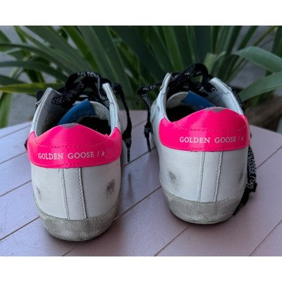 GOLDEN GOOSE Mesh Iconic Leopard SUPER-STAR Leather Low-Top Sneaker Sz. 36/6