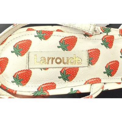 Larroude Gaga Strawberry Print Leather Pump Heels (New) Sz. 8