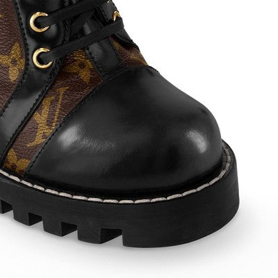 SOLD! LOUIS VUITTON Patent Monogram Canvas Star Trail Zip Lace Ankle Boots w/Box Sz. 39