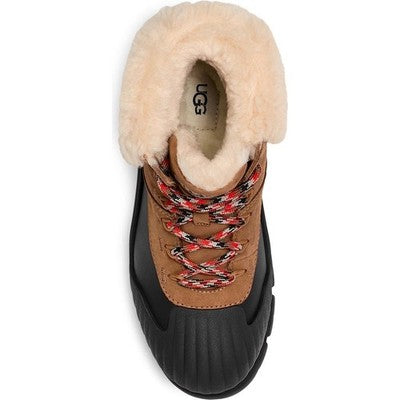 UGG Brown & Black Adiroam Hiker Lace Up Sheepskin Boots New Sz. 9 1/2