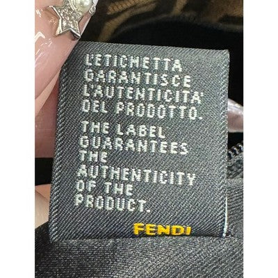 SOLD! FENDI Brown & Black Signature FF Zucca Quilted Canvas Roll Tote Bag
