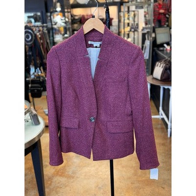 VERONICA BEARD Raspberry Wool Blend Blazer Farley 1 Button Up Jacket - Small
