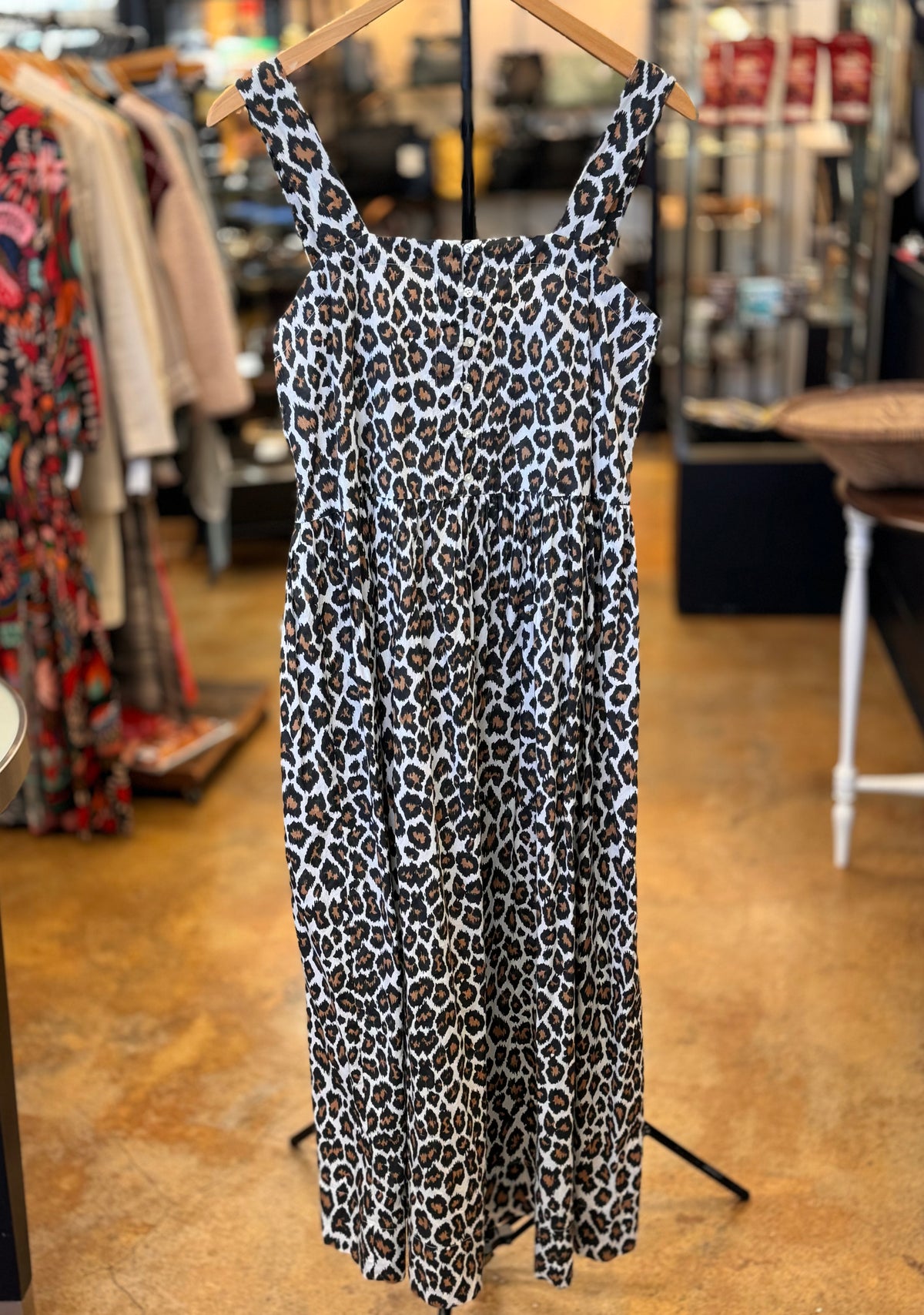 THE GREAT The Sunbird Leopard Print Cotton Dress Sz. 1 / Small