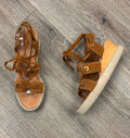 by ANTHROPOLOGIE Brown Tie Up Gladiator Wedge Sandals Sz. 39 / 9