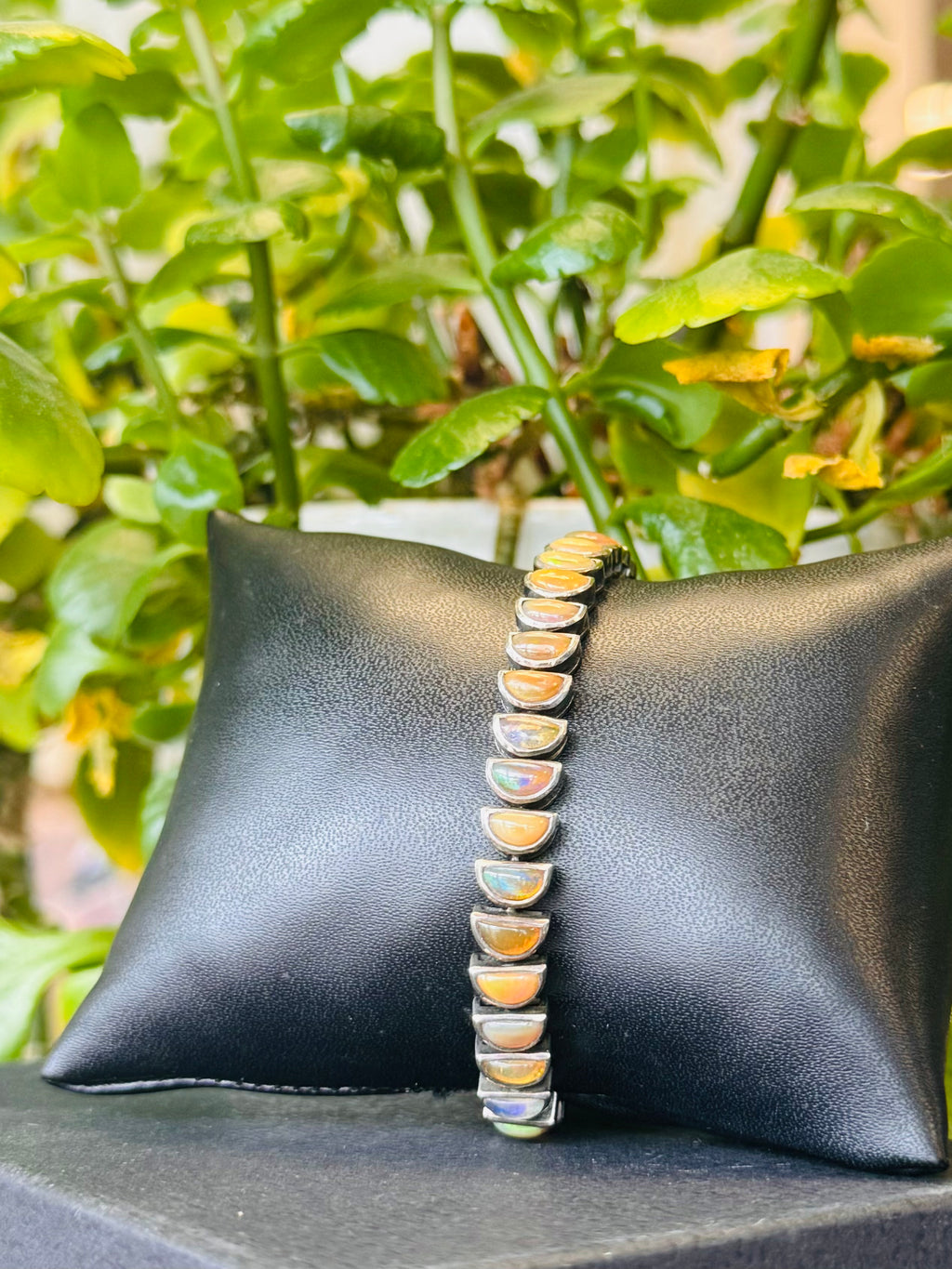 NAKARD Sterling Silver Ethiopian Opal Tennis Bracelet