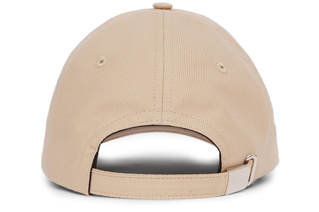 BURBERRY Horseferry Motif Cream Adjustable Baseball Hat Medium