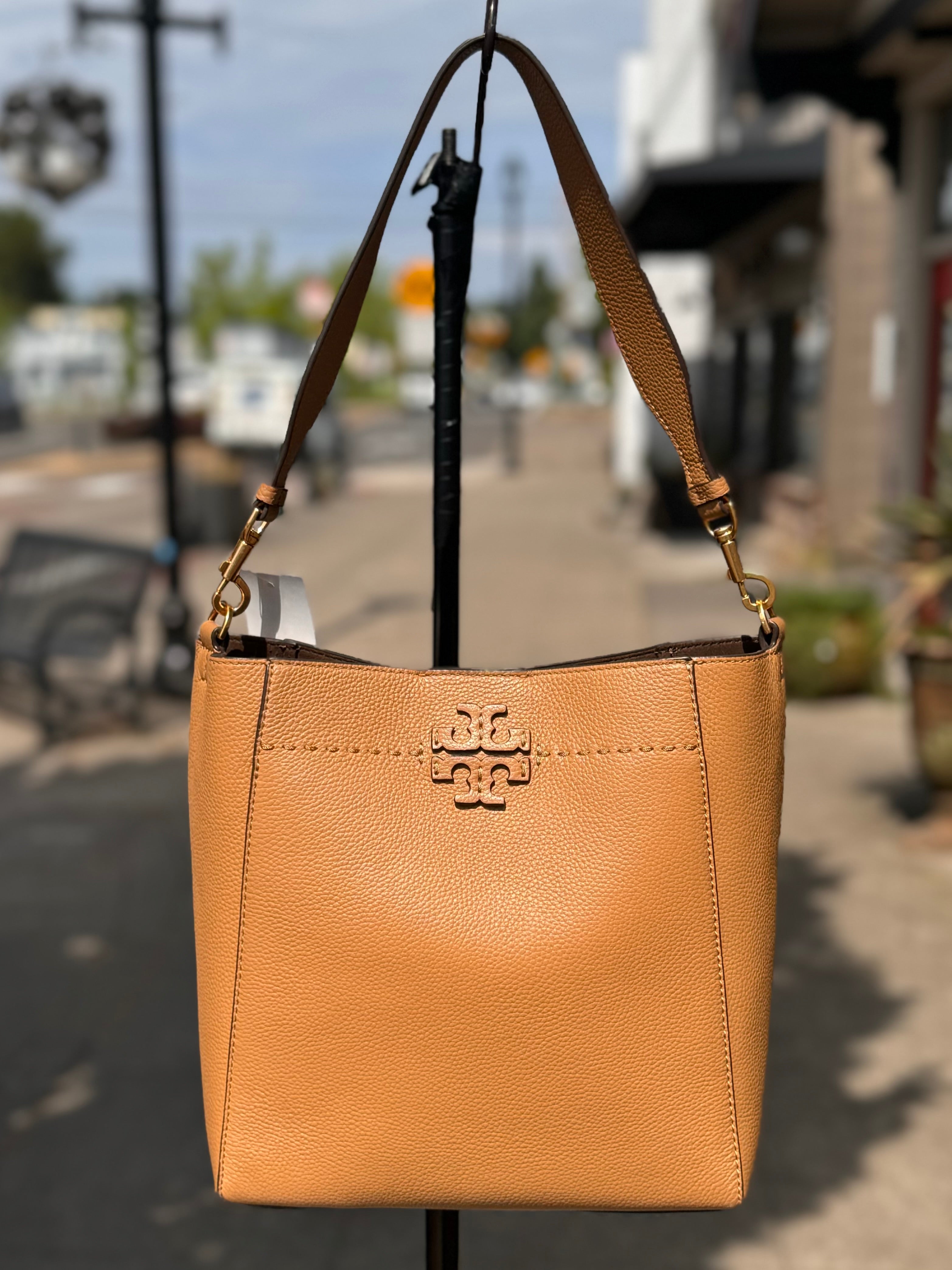 TORY BURCH Brown Leather McGraw Bucket Shoulder Bag