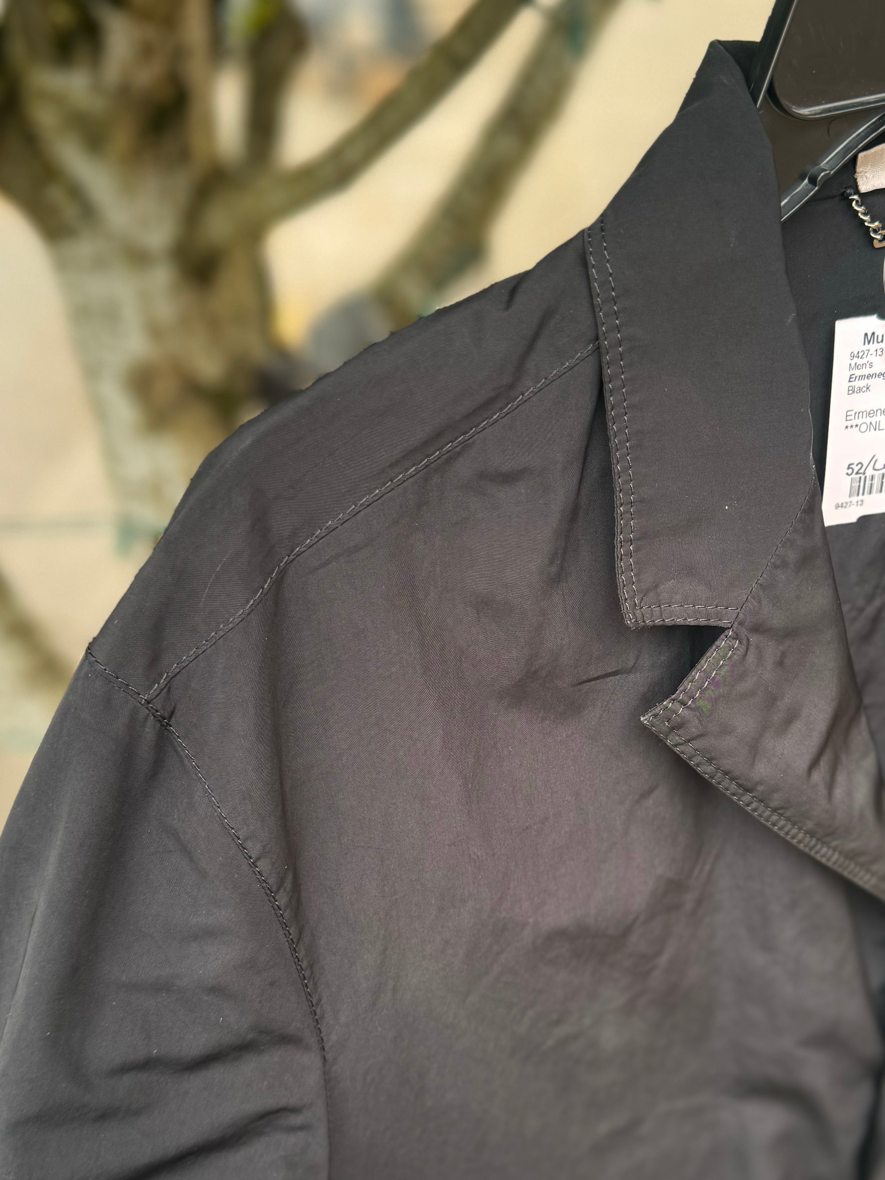 Ermenegildo Zegna Men’s Black Zip / Button Up Blazer Style Sport Jacket Large