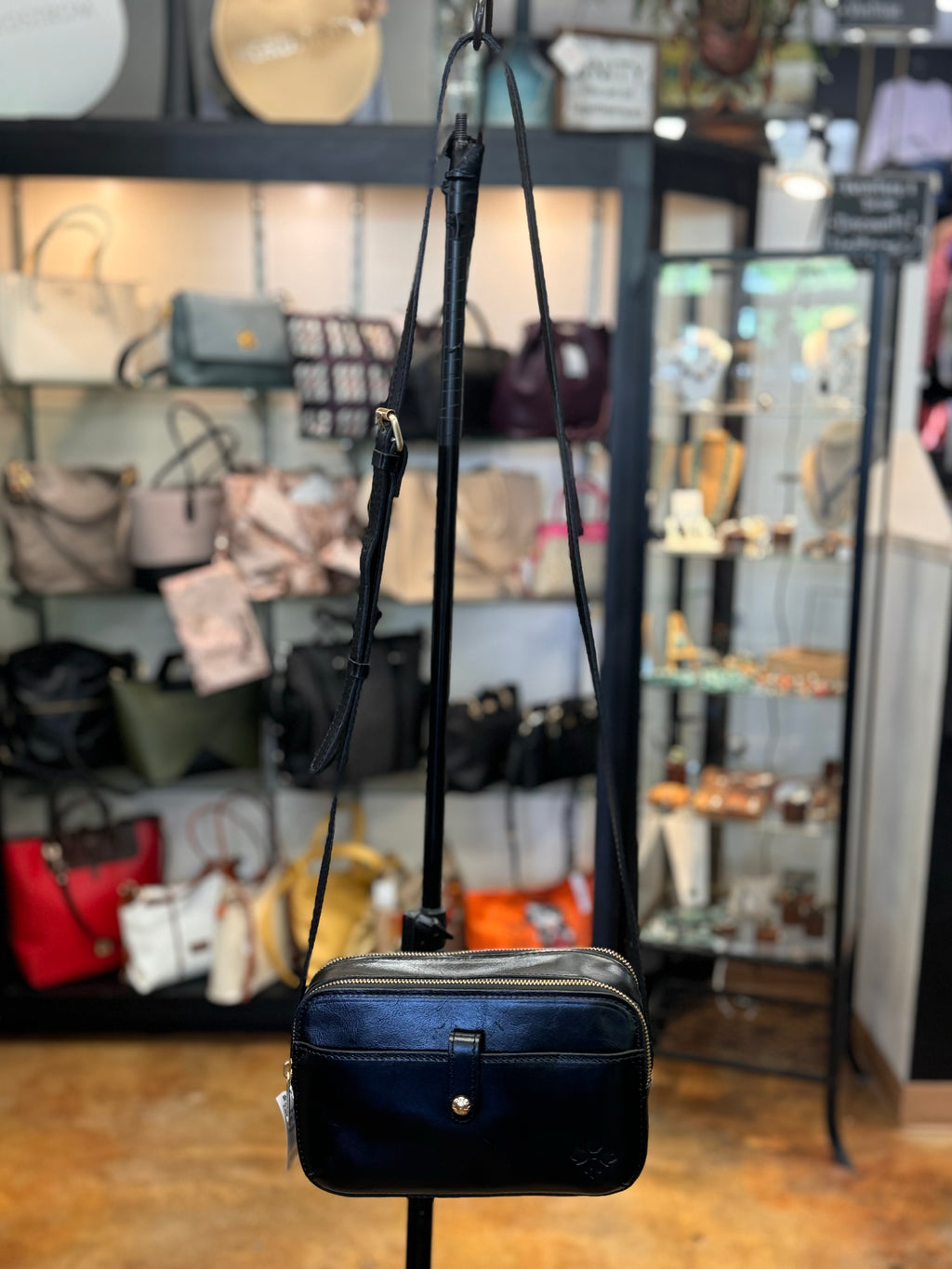 Patricia Nash Black Leather Alessa Crossbody Bag