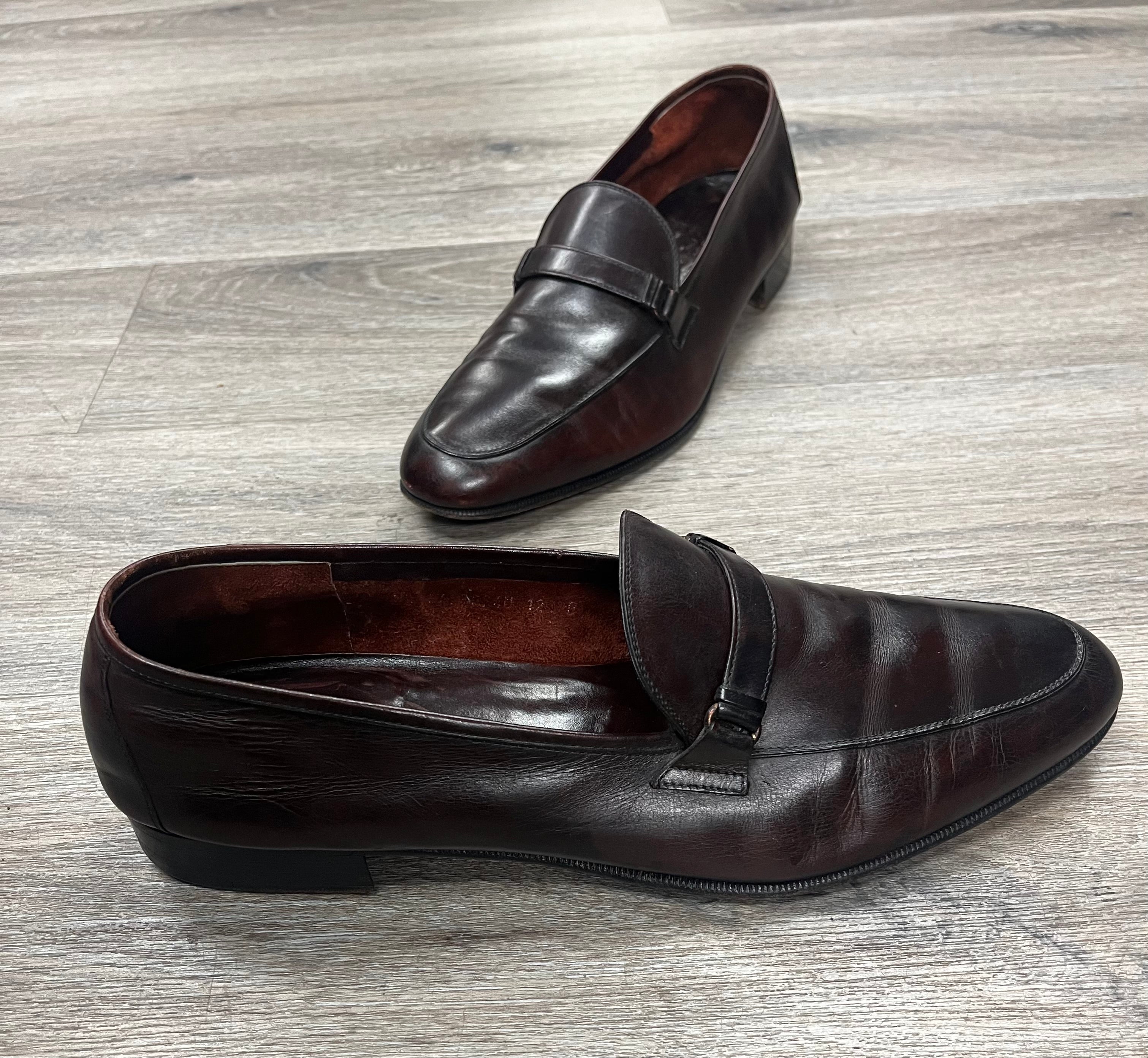 Vintage Men’s Salvatore Ferragamo Men’s Cognac Leather Loafers Sz. 12
