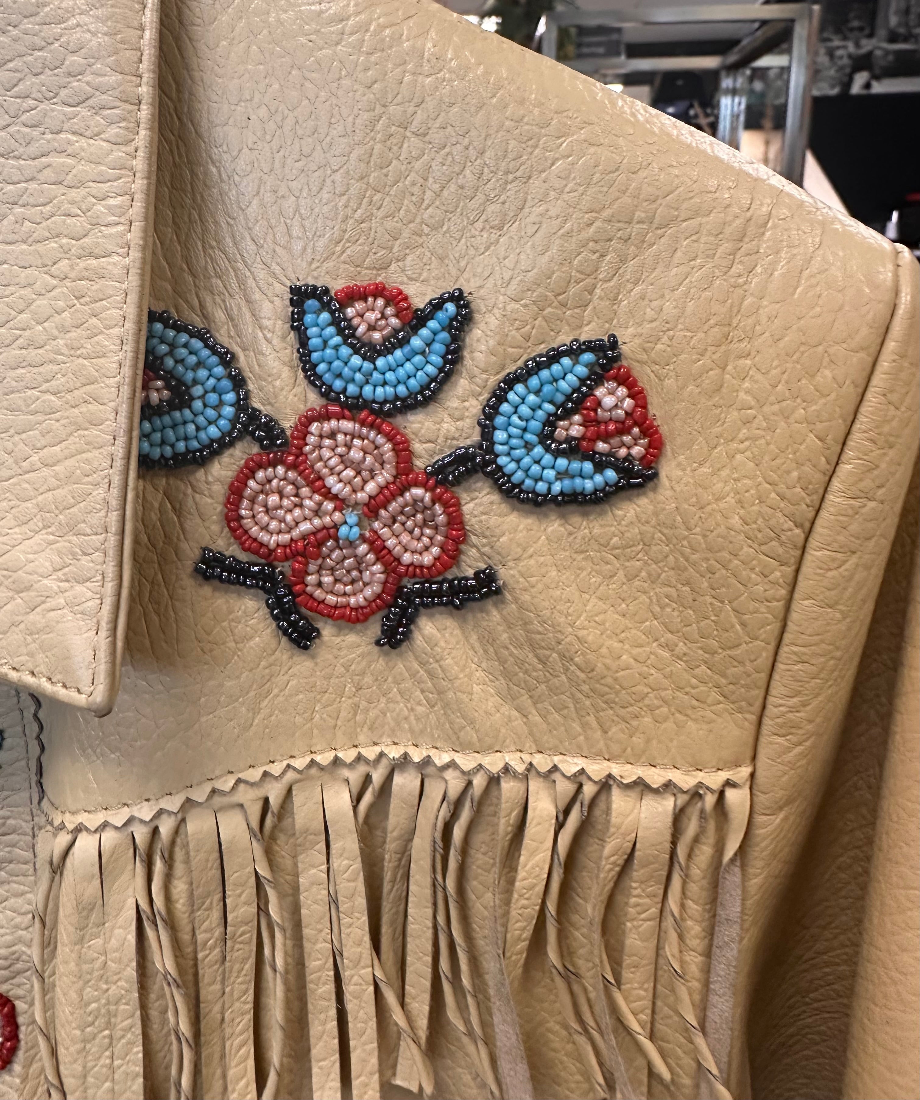 Vintage 80’s DOUBLE D RANCH  Leather Fringe Western Jacket Medium