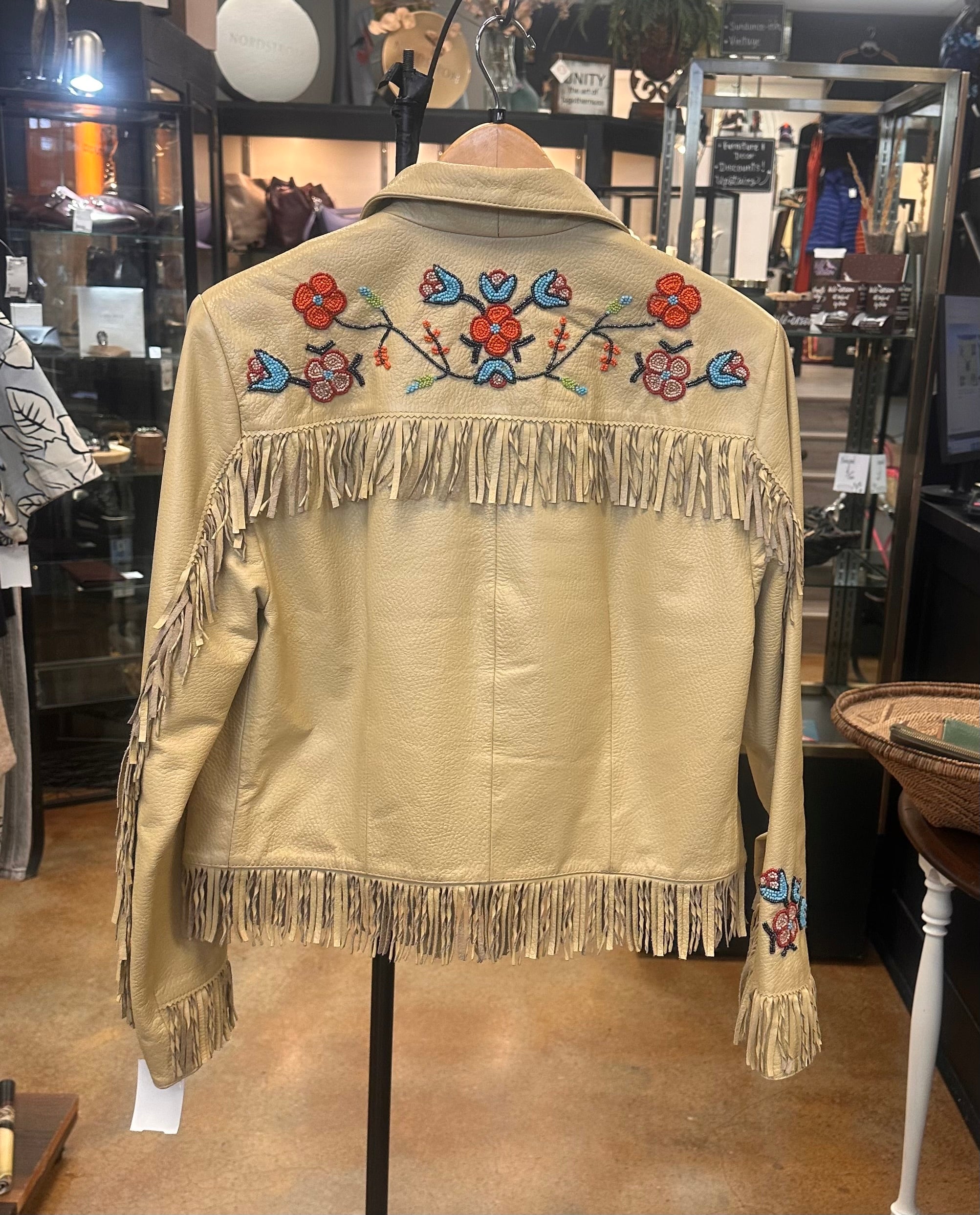 Vintage 80’s DOUBLE D RANCH  Leather Fringe Western Jacket Medium