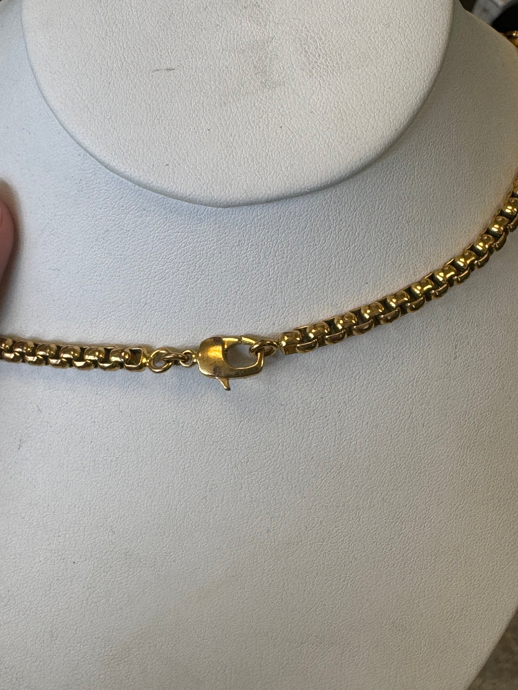 VERSACE Chunky Gold Rectangle Medusa Necklace