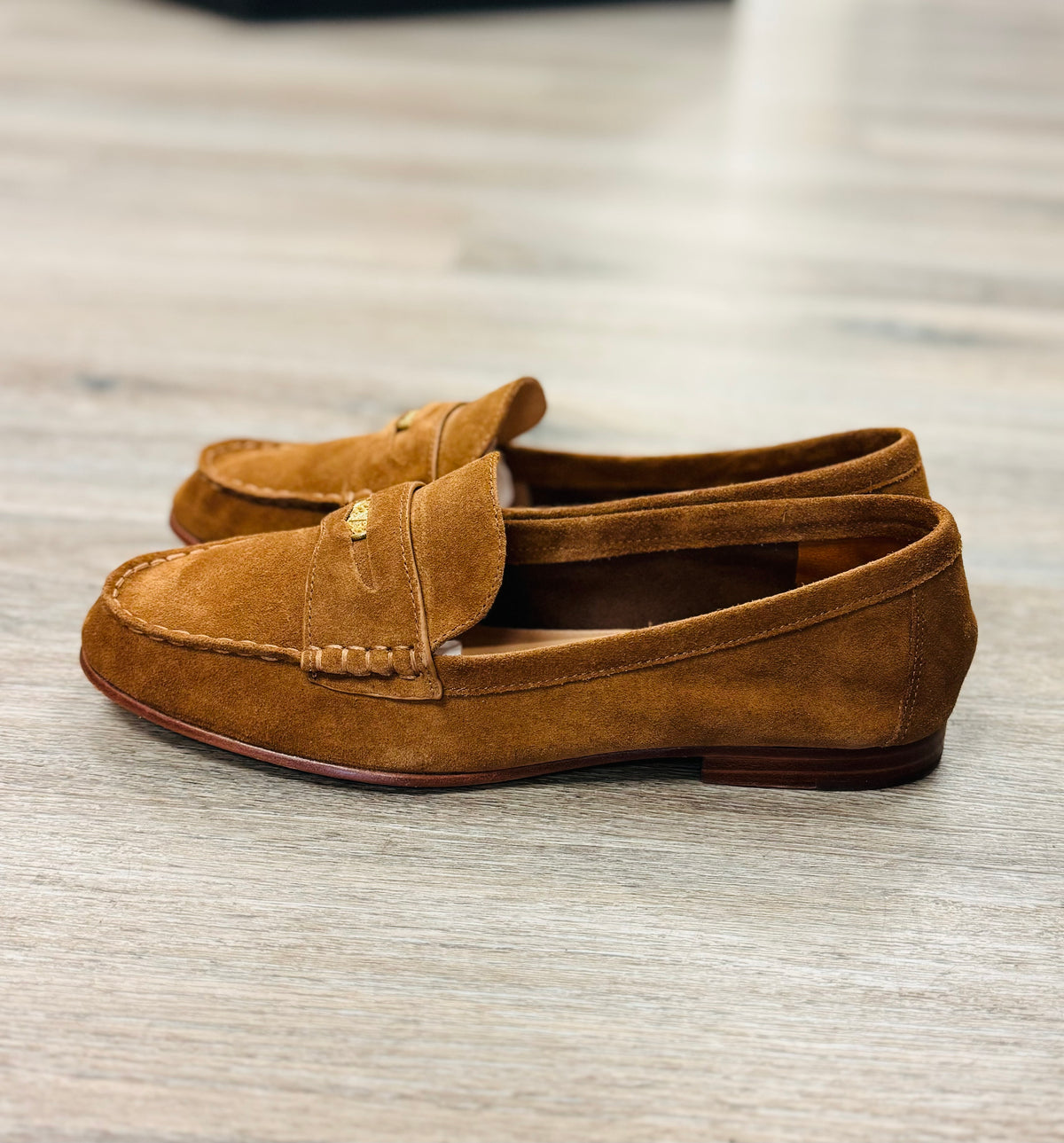 VERONICA BEARD Brown Suede Penny Loaders Sz. 9