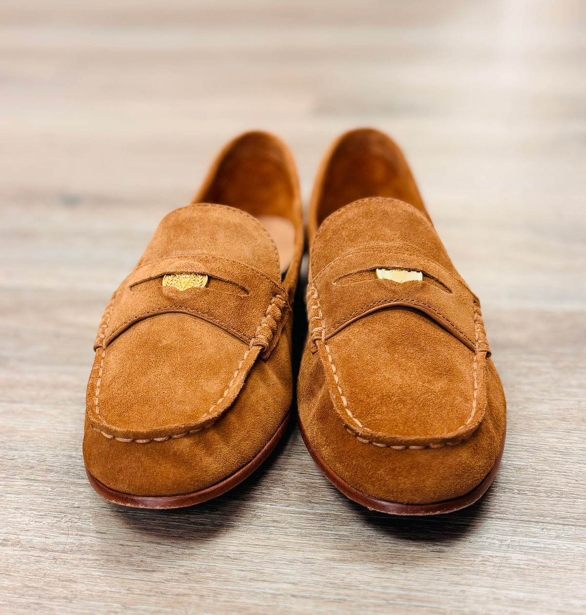 VERONICA BEARD Brown Suede Penny Loaders Sz. 9