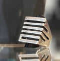Sterling Silver Modernist Geometric Ring Sz. 9