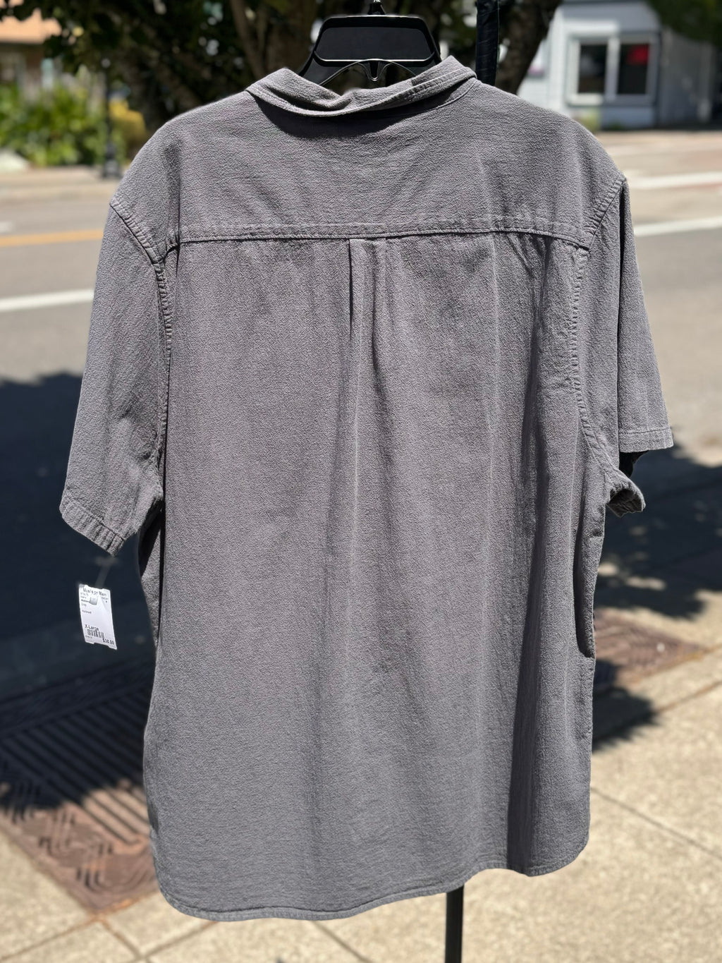 Madewell Grey 100% Cotton Button Up Short Sleeve Shirt X-Large