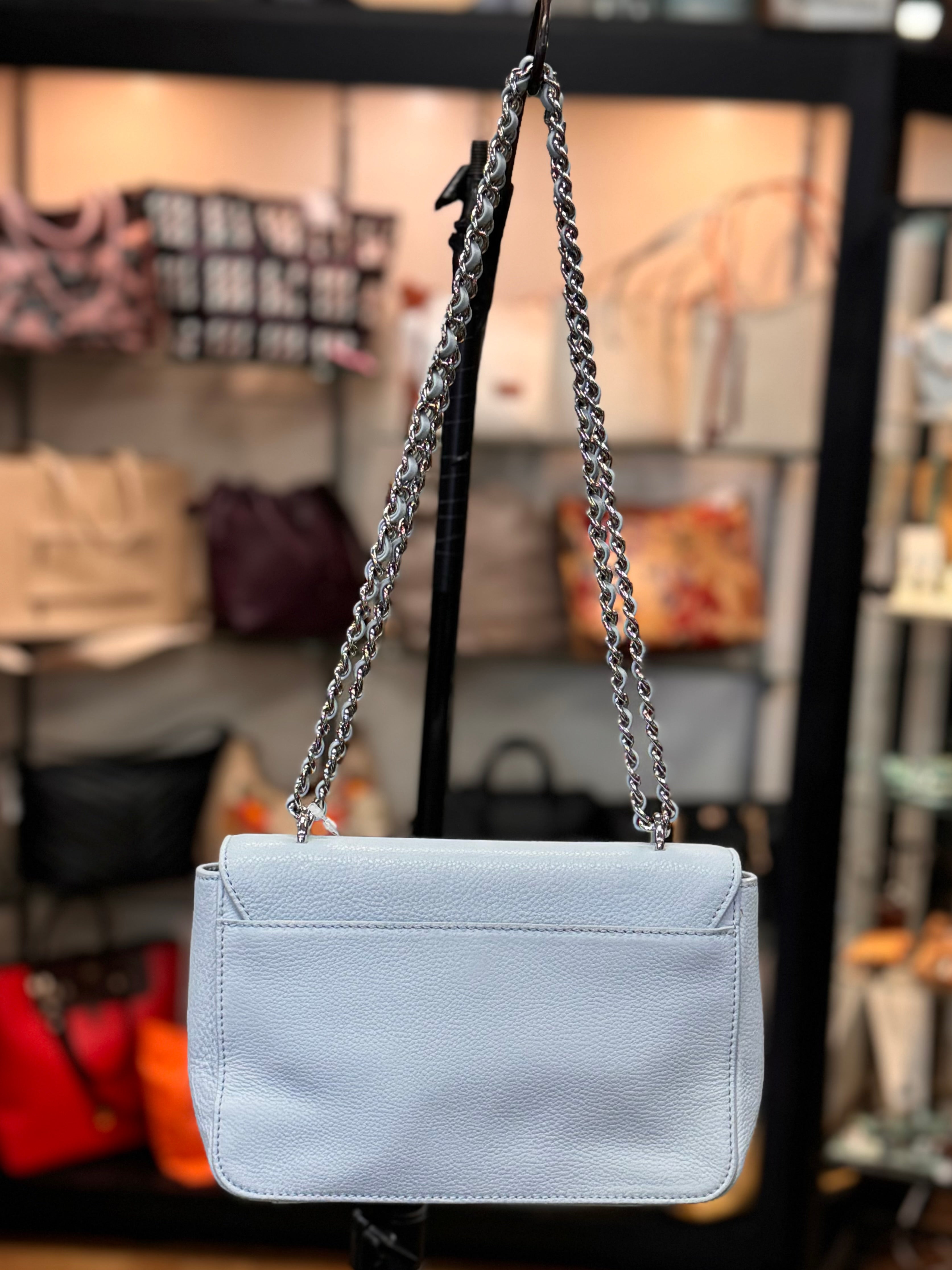 TORY BURCH Blue Leather Britten Convertible Bag