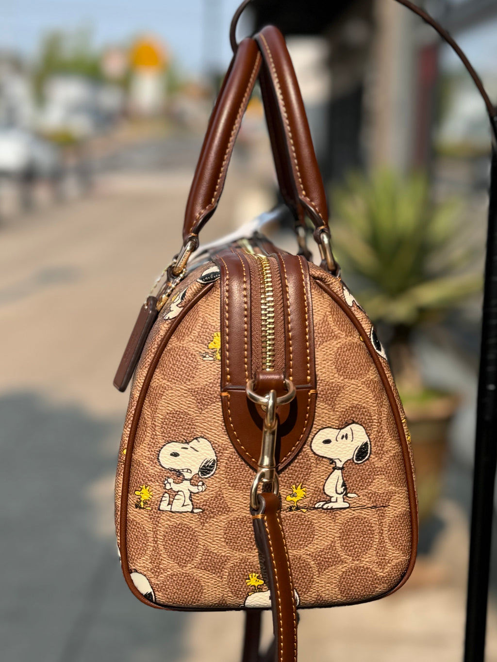 SOLD! COACH x Peanuts Rowan Satchel Signature Canvas Snoopy Bag NEW!