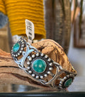 Native American Navajo Fred Harvey Era Sterling Silver Turquoise Cuff