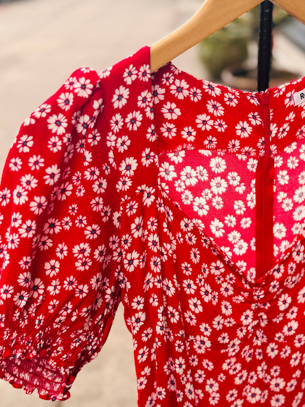 REFORMATION Red & White Floral Maxi Dress Sz. 12