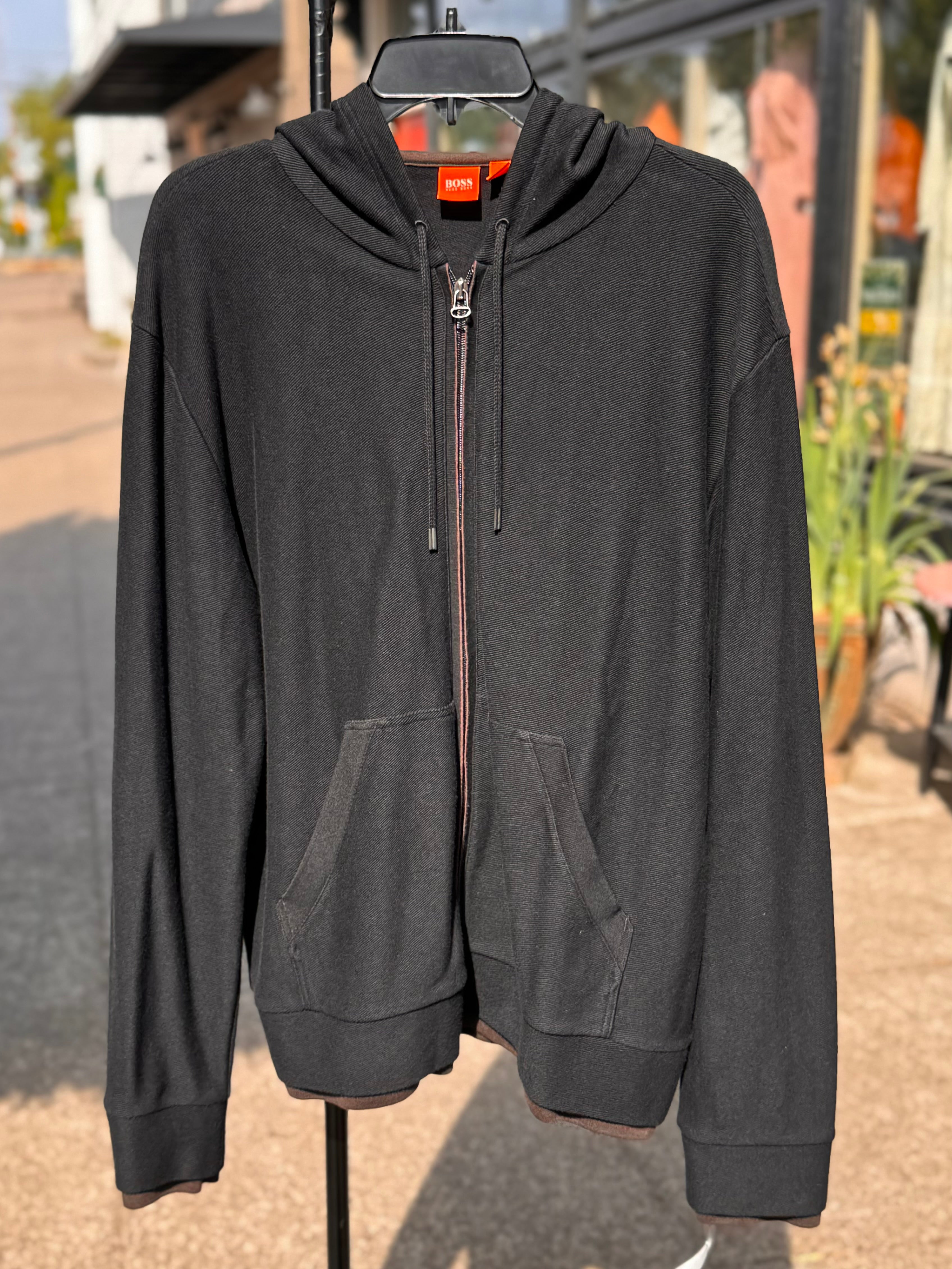 BOSS Men’s Black Hooded Zip Up Jacket XL