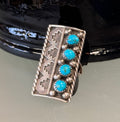 Silver Kingman Sterling Turquoise Native American Navajo Ring Sz. 8