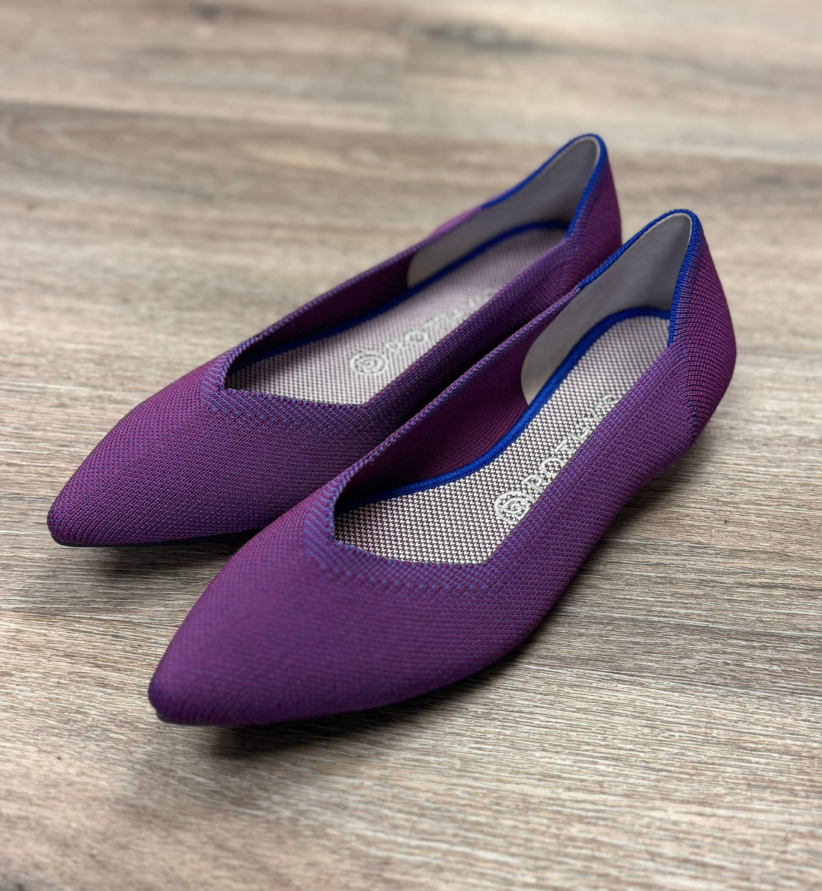 ROTHY’S Purple Knit Pointed Toe Slip On Flats Sz. 9 1/2