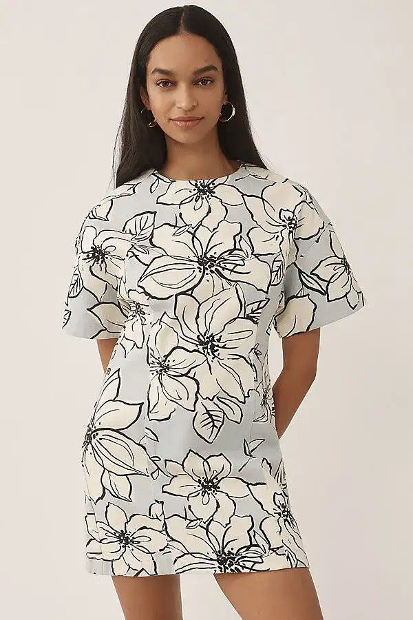 Dhruv Kapoor (Anthropologie) Short-sleeve Denim Mini Dress - XL