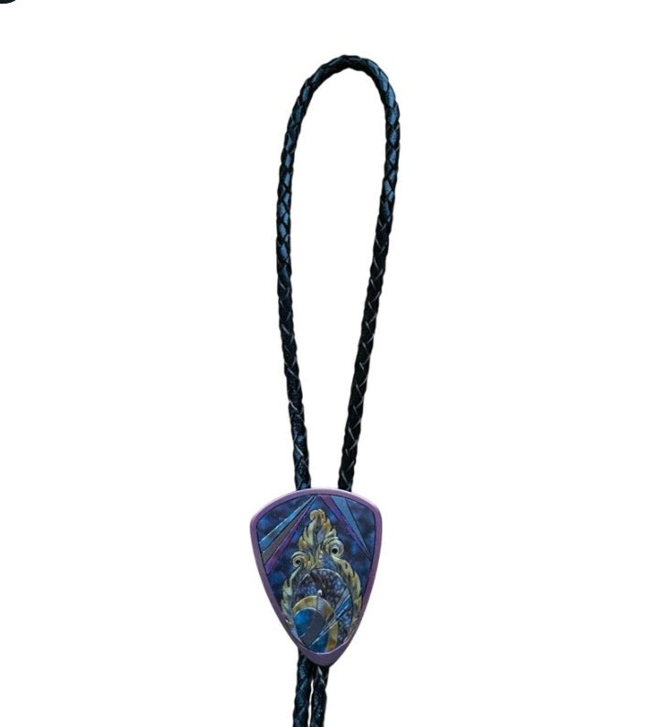 WALKERS ROCKERS Custom Engraved Anodized Patrica Walker Knives Bolo Tie