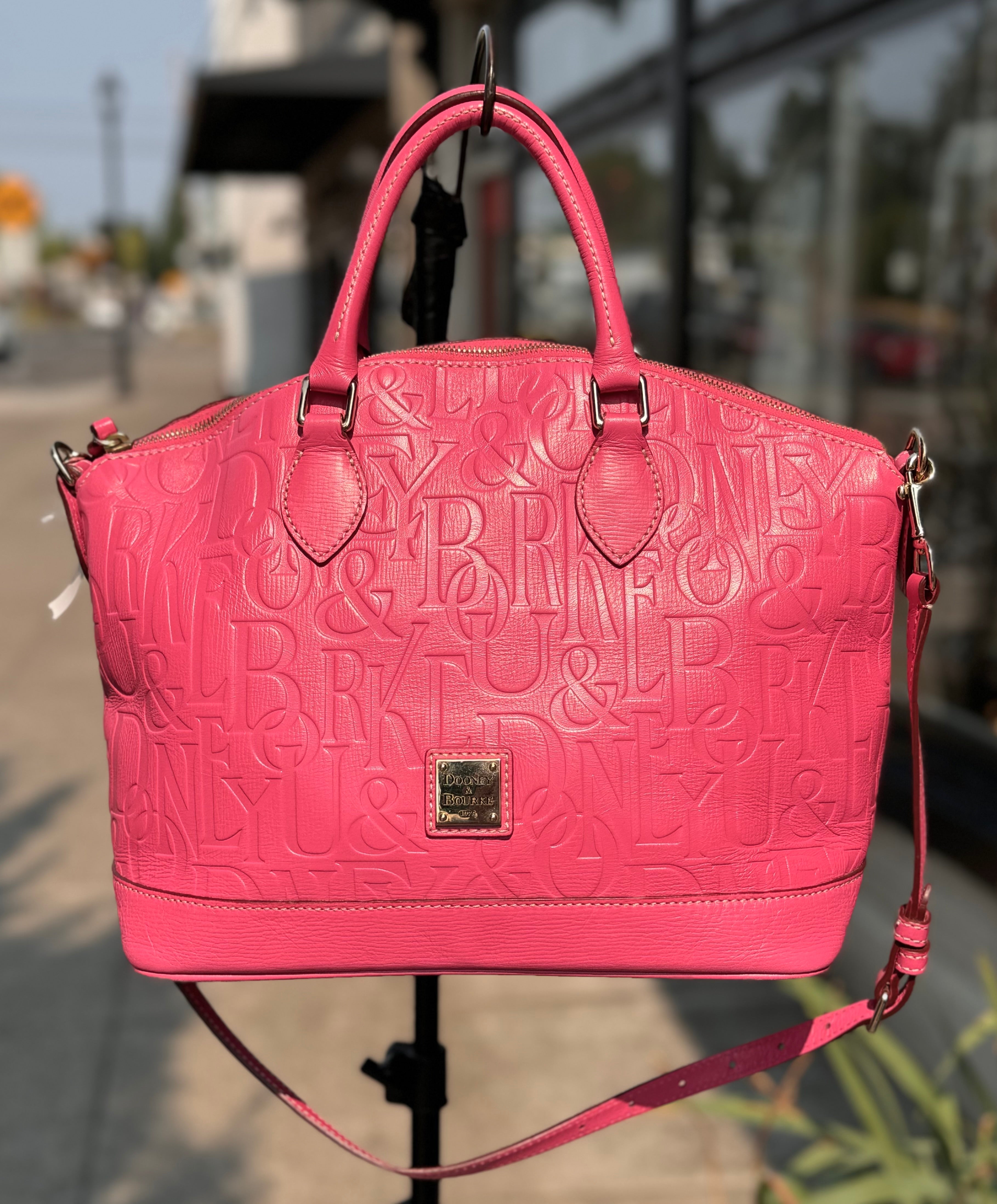 DOONEY & BOURKE Pink Leather Signature Dome Satchel Bag