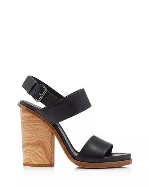 VINCE. Haley Black Leather Heeled Sandals Sz. 7 1/2