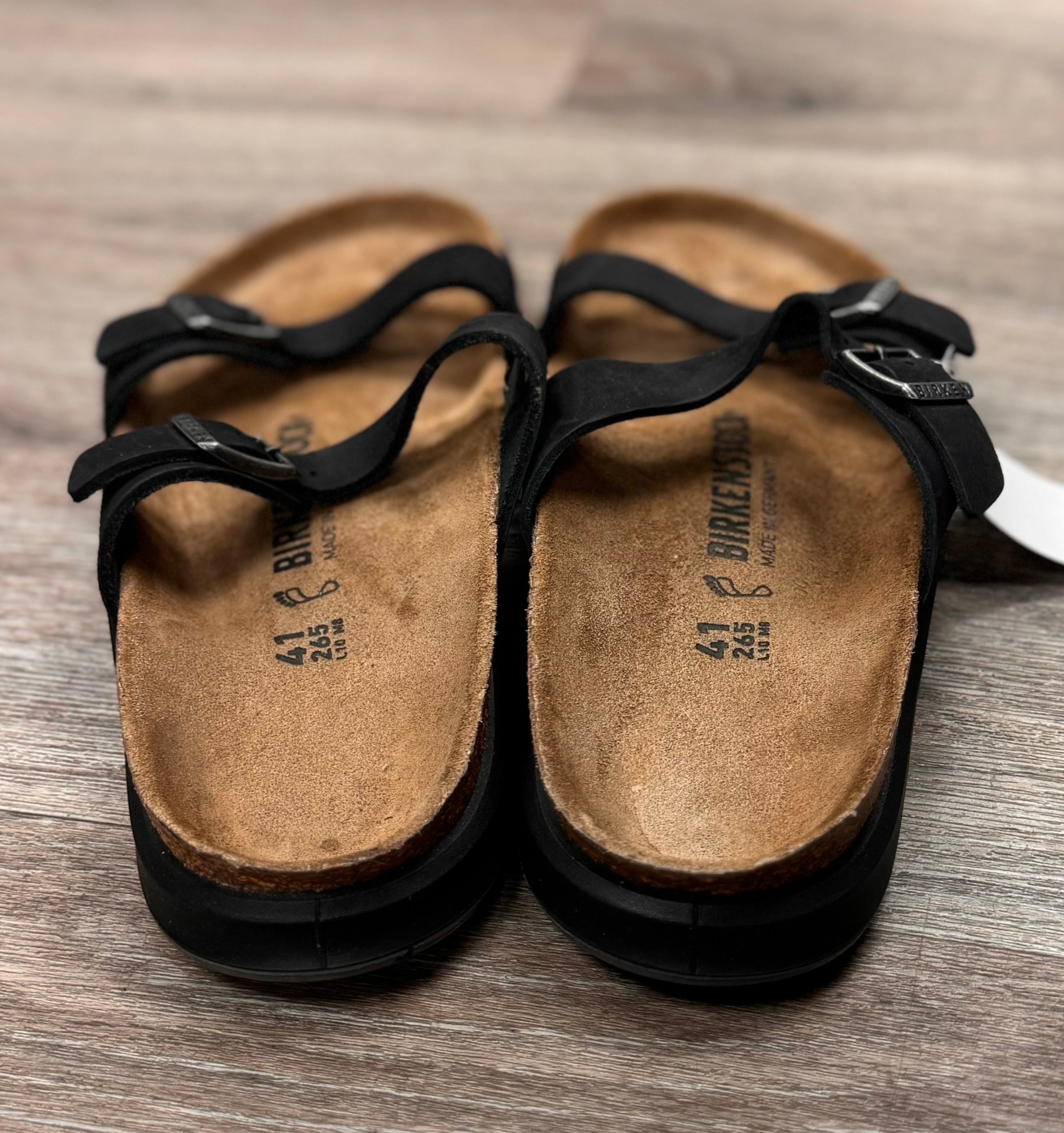 BIRKENSTOCK Black Sierra Leather Sandals Sz. 41 / 10-10.5