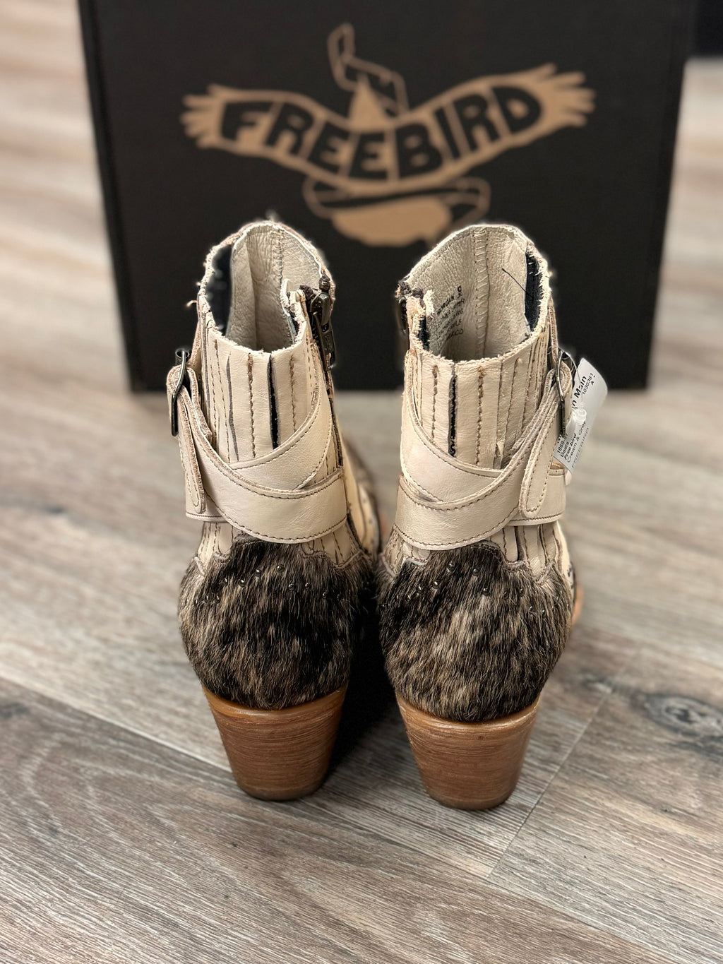 SOLD! FREEBIRD Morgan Leather Pony Hair Studded Ankle Boots Sz. 9 w/Box!